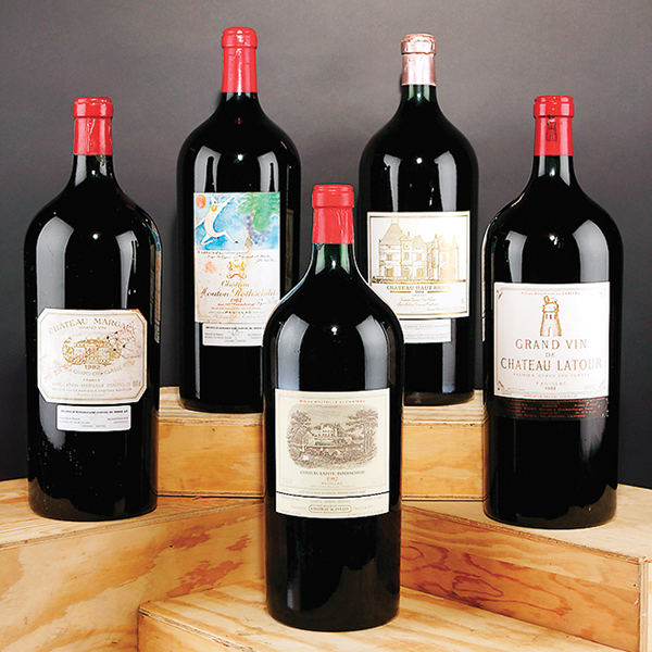 1982 Bordeaux bottles