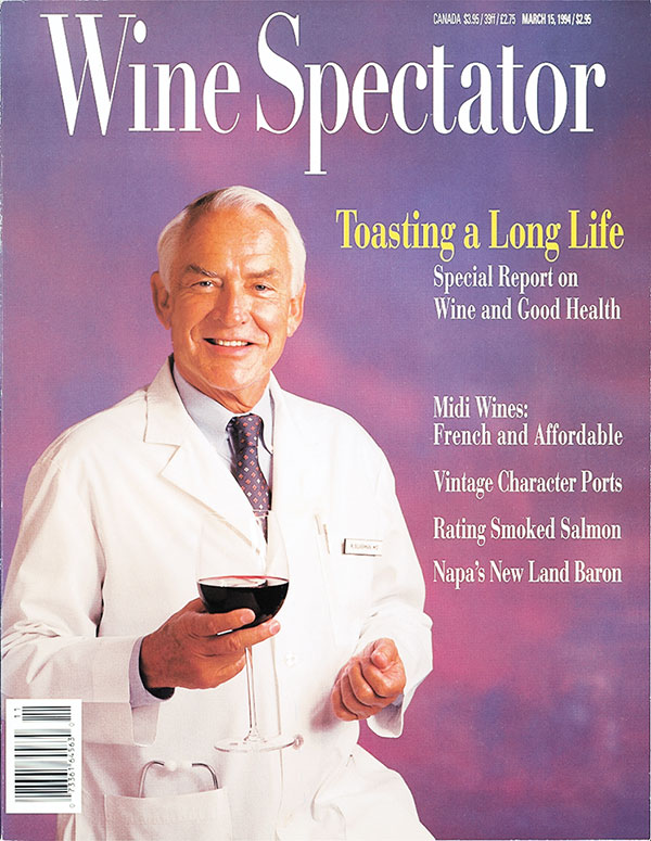 Wine Spectator's March 15, 1994, issue about wine and health